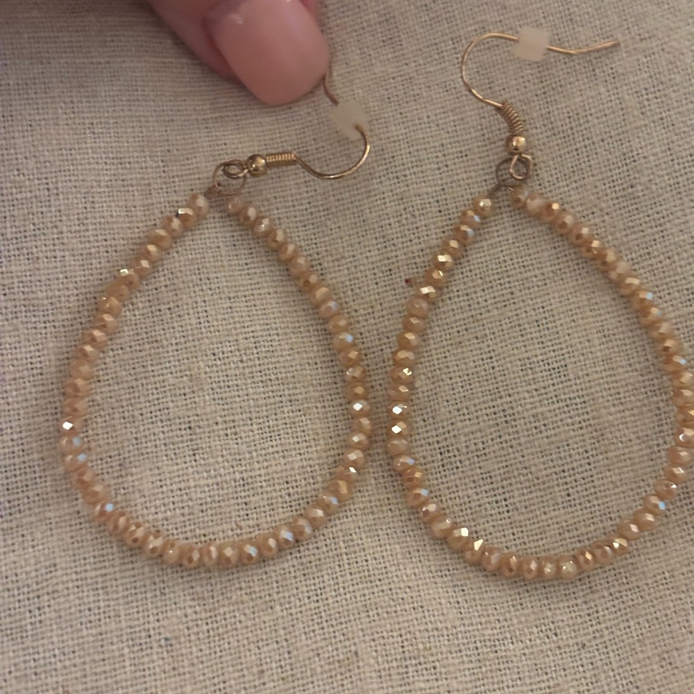 Elegant Beaded Teardrop Earrings
